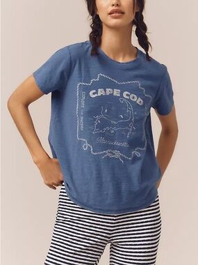 The Bennie Printed Cotton-Slub Crew-Neck Tee by Pilcro